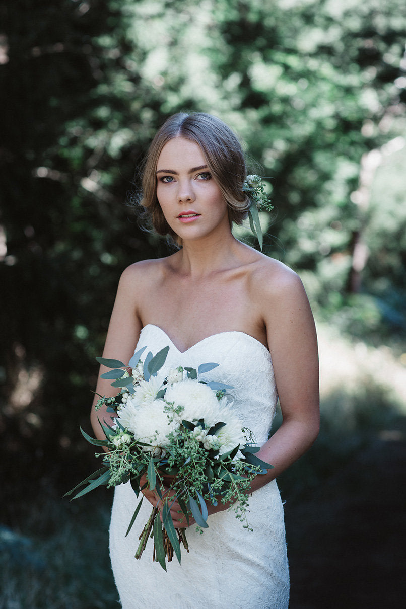 White and green Bridal bouquet Studio Green Melbourne wedding florist