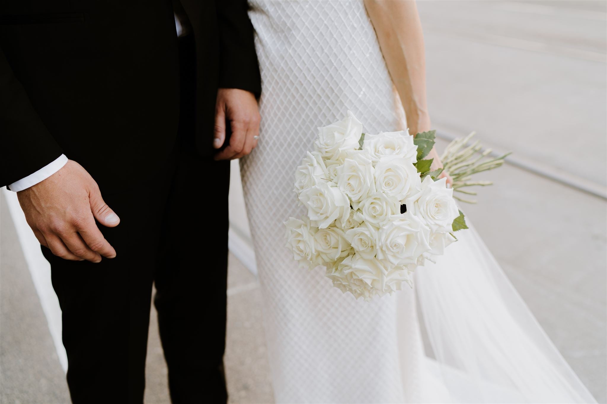 White roses Bridal bouquet Studio Green Melbourne wedding florist
