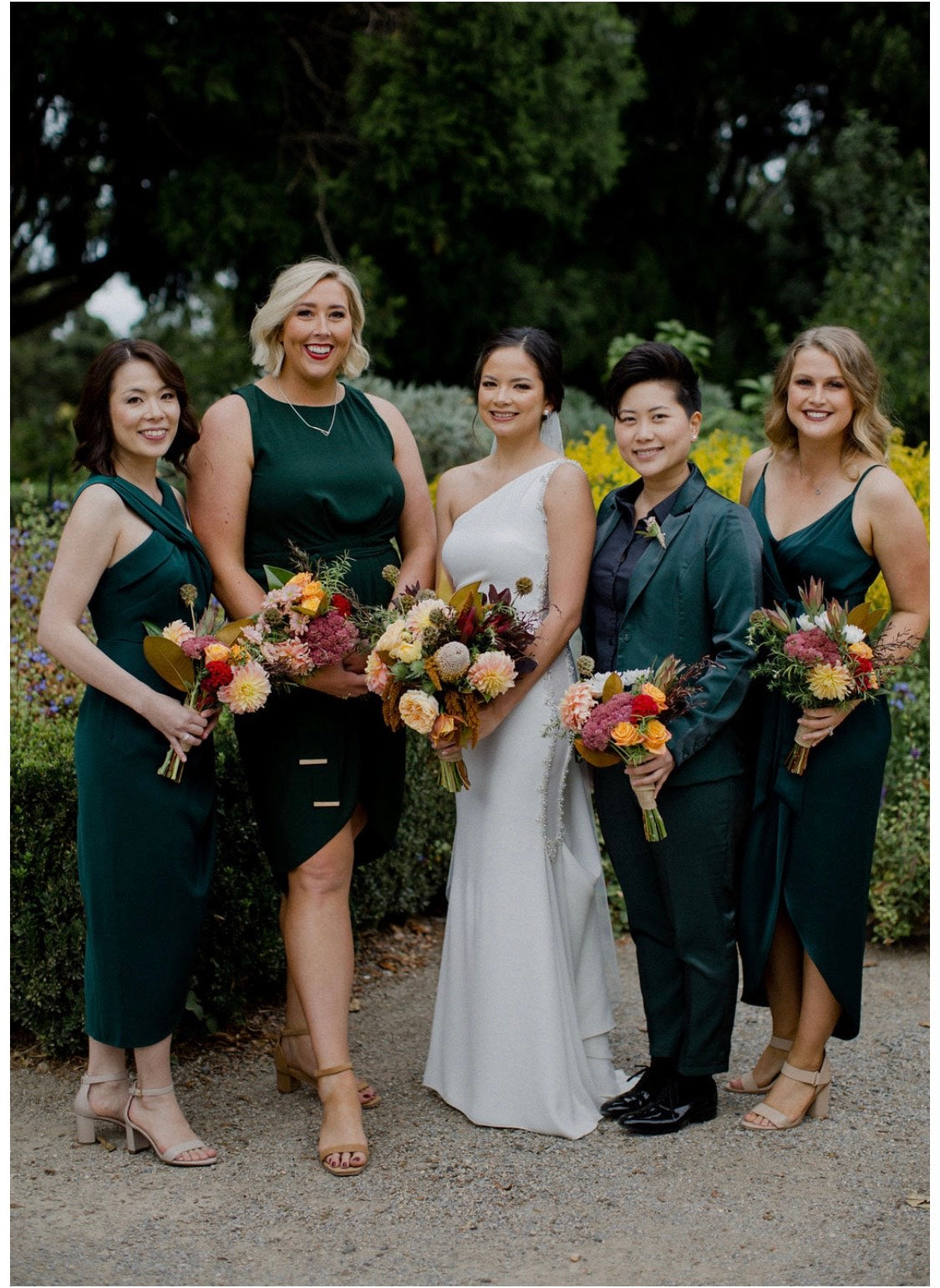 Bridesmaids holding bouquets Studio Green Melbourne florist flowers