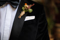 Wedding buttonhole flowers Studio Green Melbourne florist Groom buttonhole native boutonniere