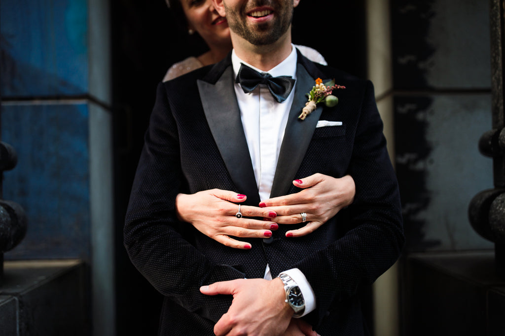 Wedding buttonhole flowers Studio Green Melbourne florist Groom buttonhole native boutonniere