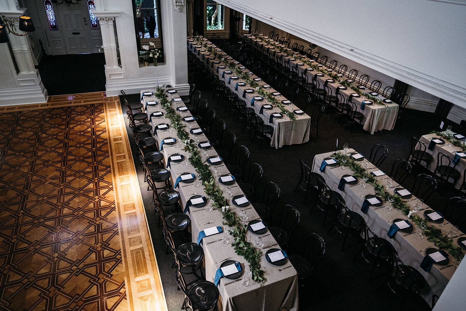 Floral table runner wedding reception Studio Green Melbourne