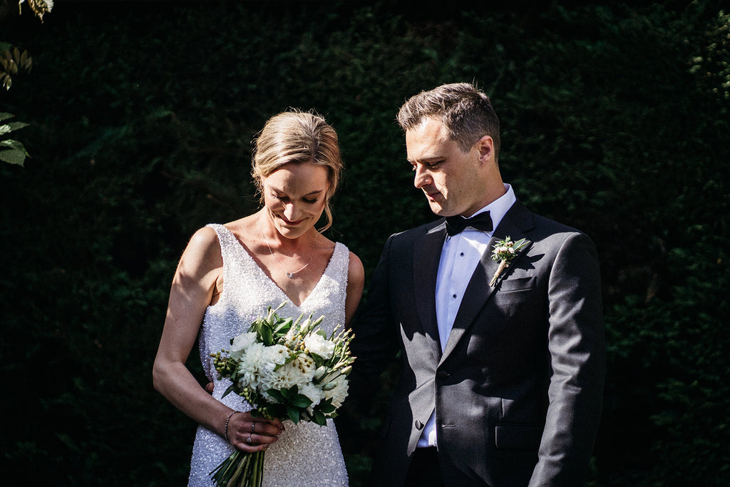 White and green Bridal bouquet Studio Green Melbourne wedding florist