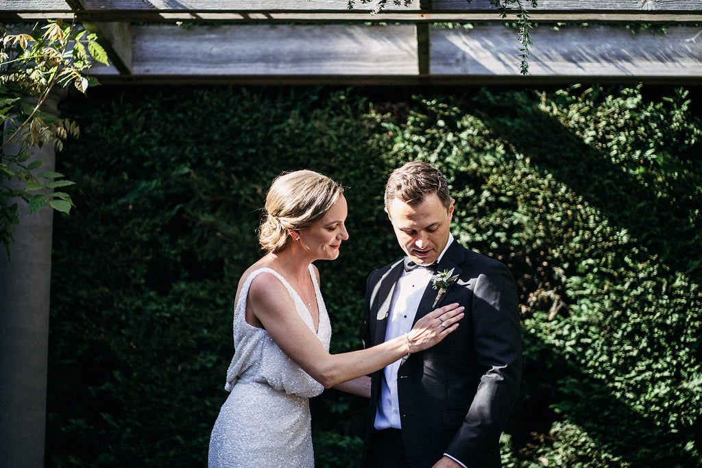 Wedding buttonhole flowers Studio Green Melbourne florist Groom buttonhole  boutonniere