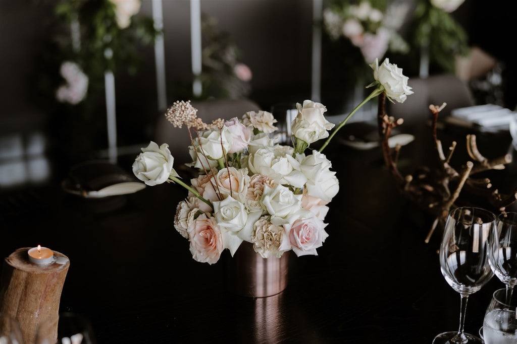 Medium seasonal flower arrangement in vase Studio Green Melbourne